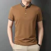 Simple Striped Lapel Polo Shirt