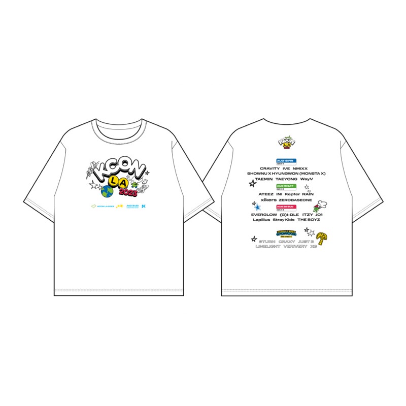 KPOP LA 2023 Music Festival Logo Lineup T-shirt