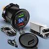 12-24V Car Charger Socket with Switch & Voltmeter Waterproof Cigarette Outlet Replacement Motorcycle USB Charger Suitable for Boat Golf Cart RV Motorcycle Truck