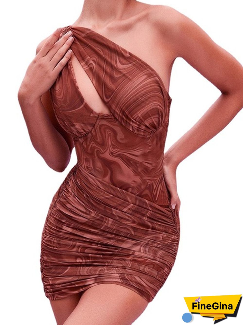 Avrilyaan One Shoulder Mesh Sexy Bodycon Dresses Women White Pleated Mini Summer Dress Vestidos Elegant Club Party Dresses