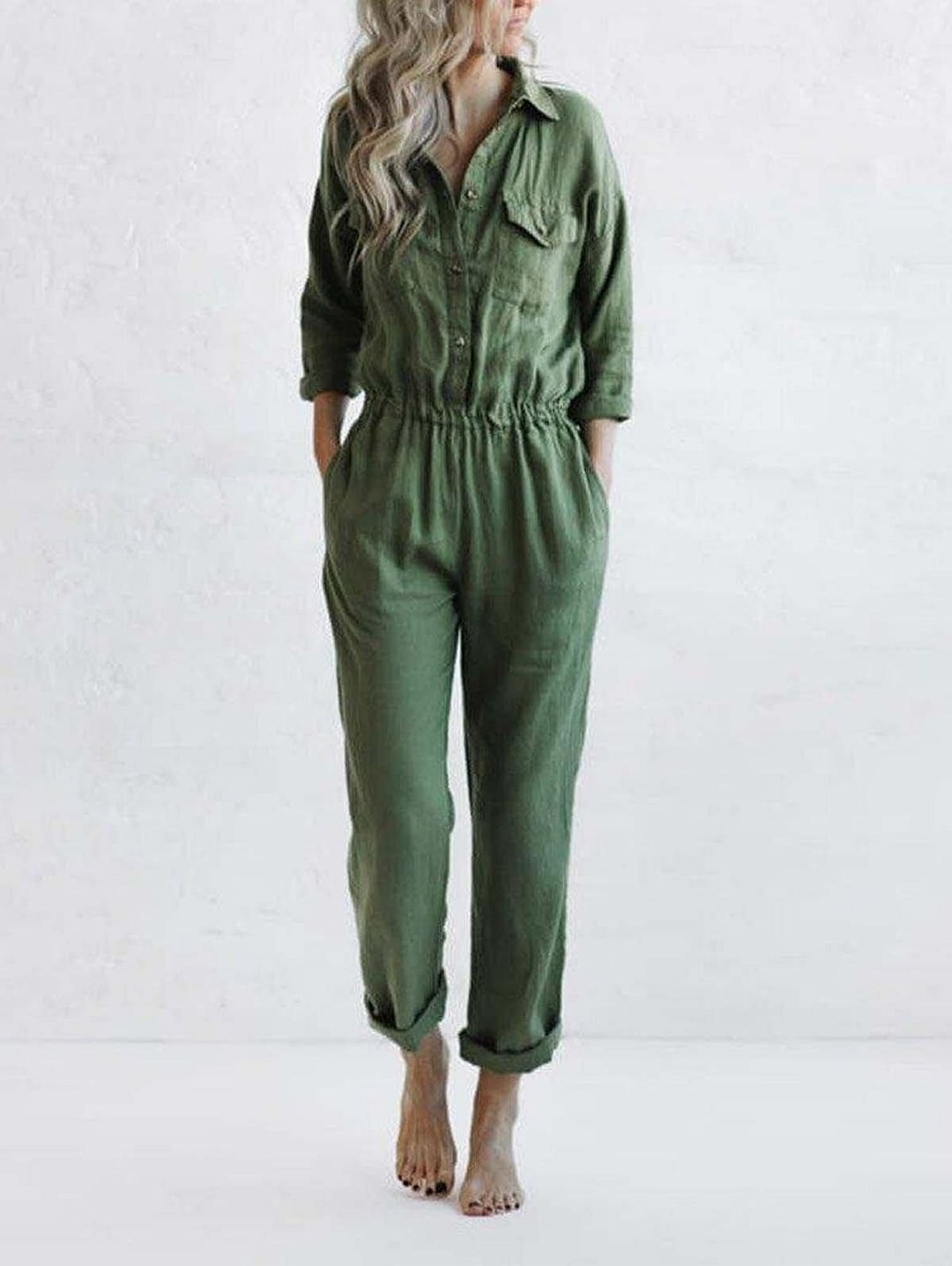 Casual Drawstring Pocket Jumpsuits