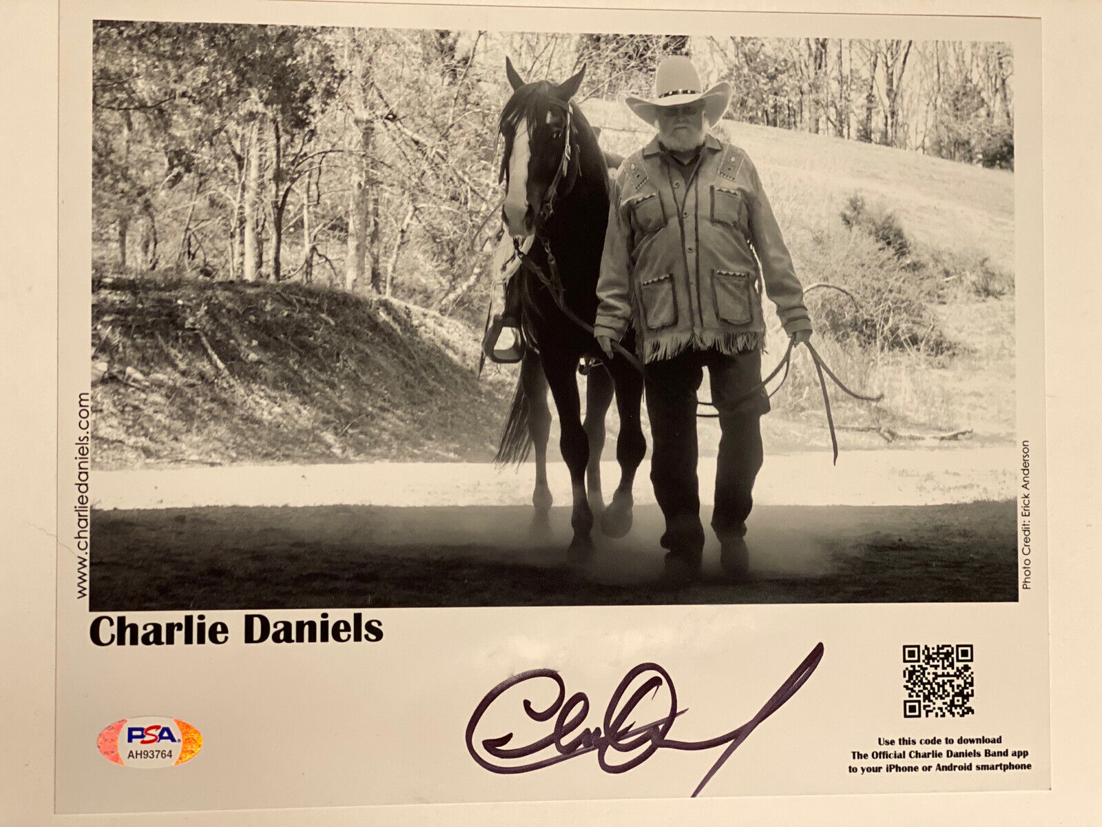 Charlie Daniels Signed Autographed 8X10 Photo Poster painting B/W Promo Photo Poster painting PSA Coa