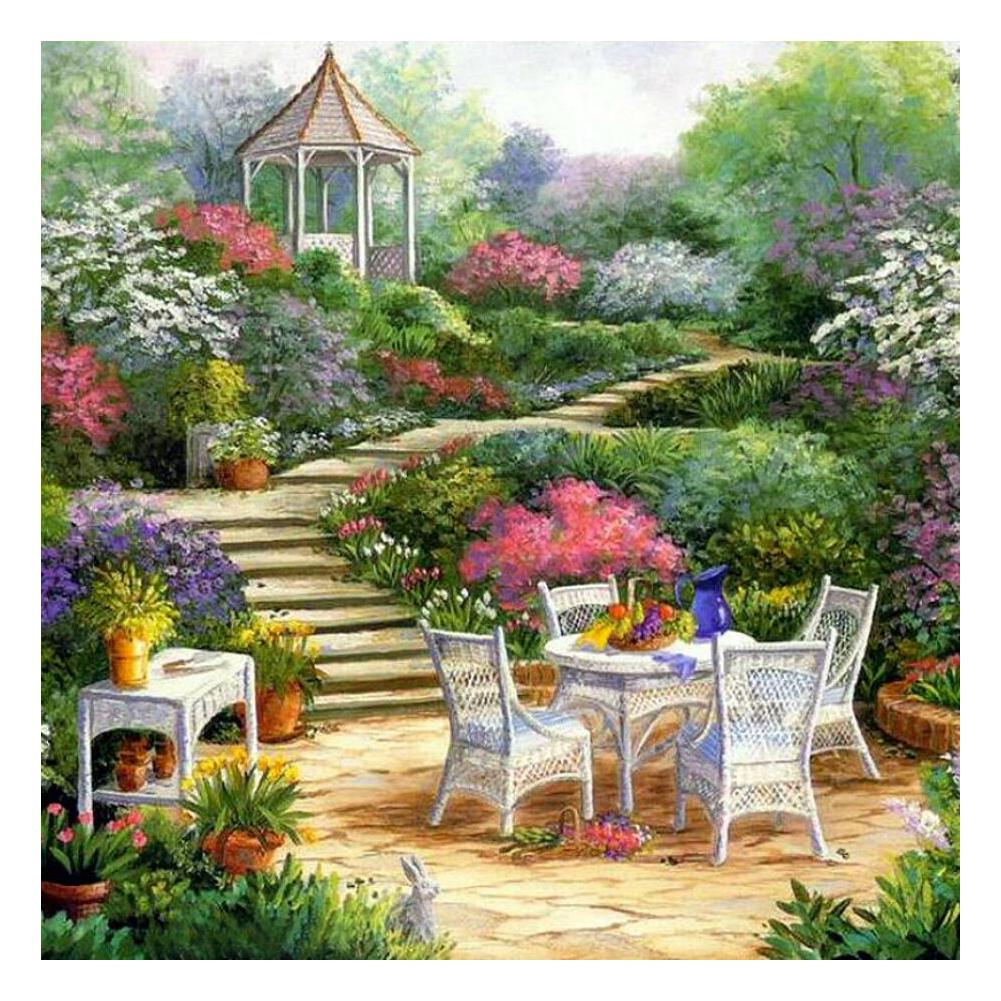 

30*30CM - Garden - Round Drill Diamond Painting, 501 Original