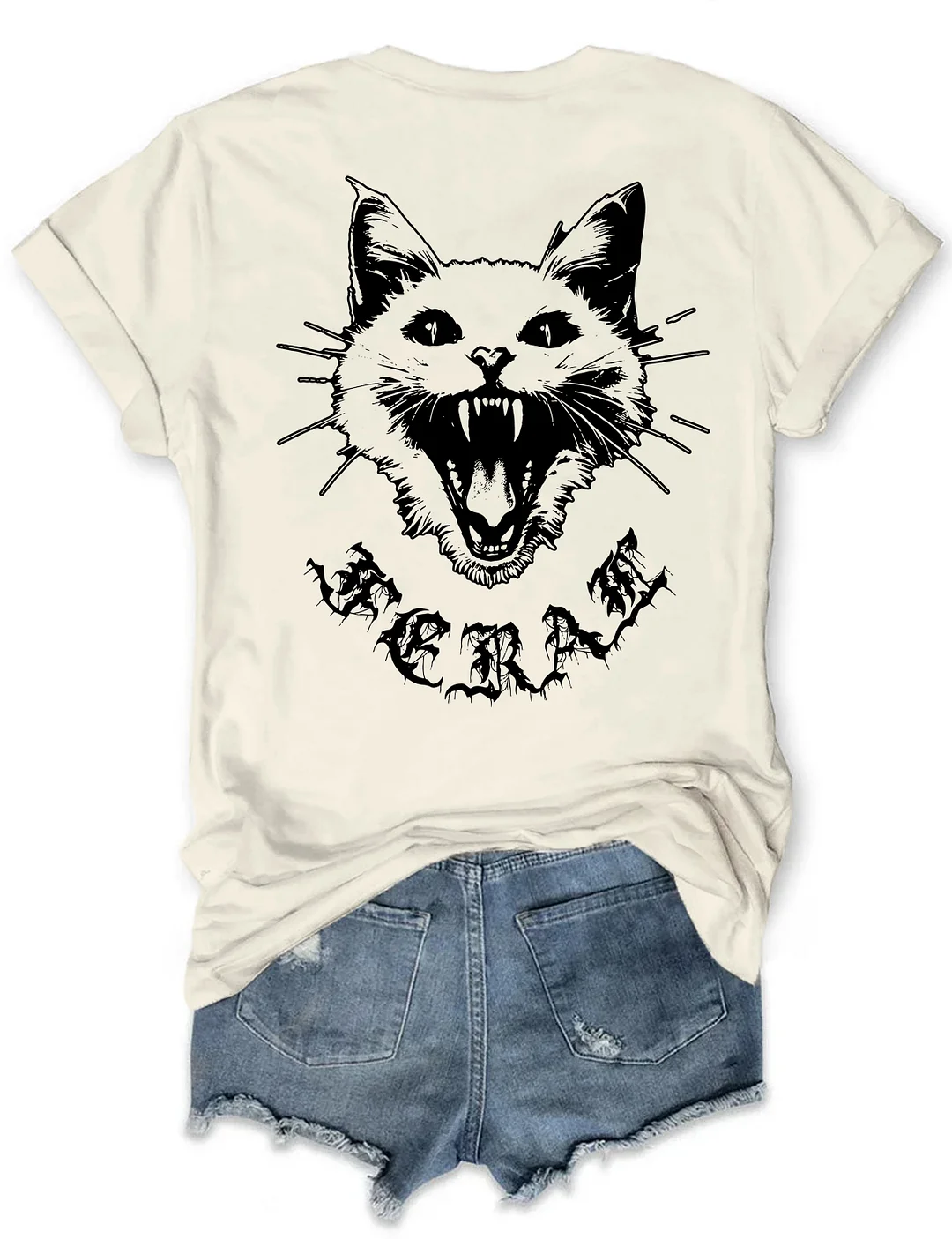 Feral Metalcore Trippy Cat T-shirt