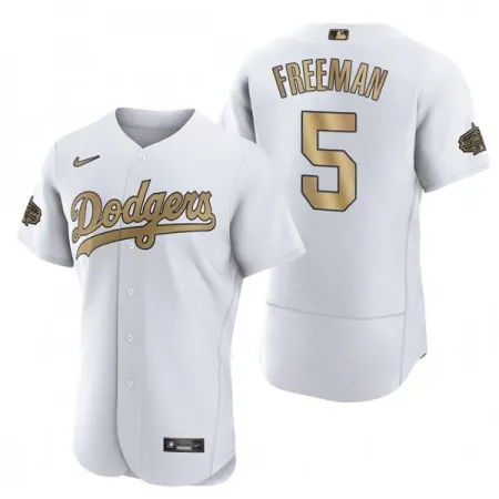 Men's Los Angeles Dodgers #5 Freddie Freeman 2022 All-Star White Flex Base Stitched Baseball Jersey QDV0