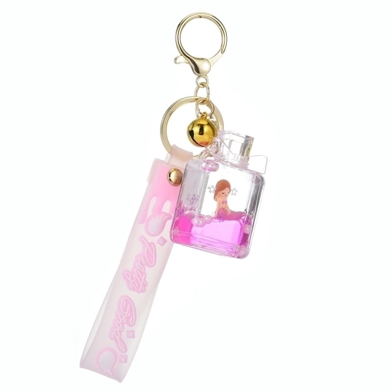 Cartoon Style Mermaid Perfume Bottle Arylic Metal Unisex Bag Pendant Keychain