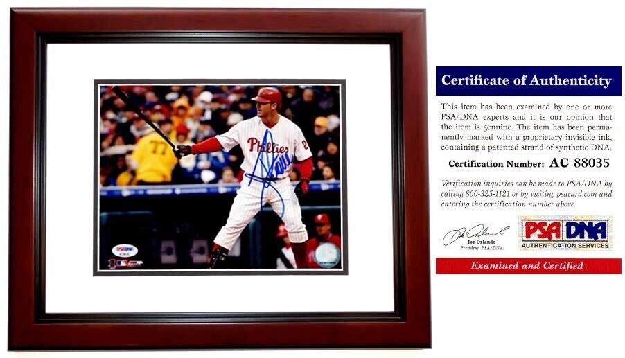 Jim Thome Signed Autographed Philadelphia Phillies Photo Poster painting MAHOGANY FRAME PSA/DNA