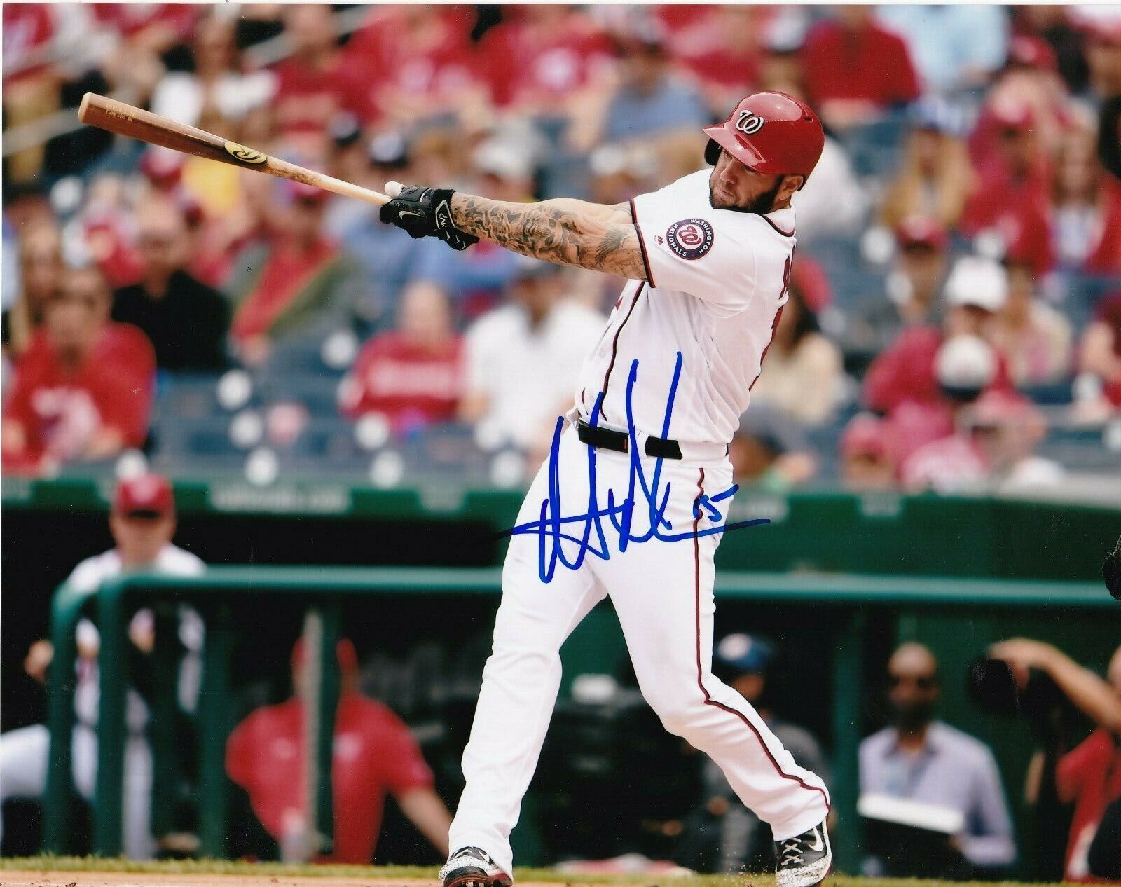 MATT ADAMS WASHINGTON NATIONALS ACTION SIGNED 8x10