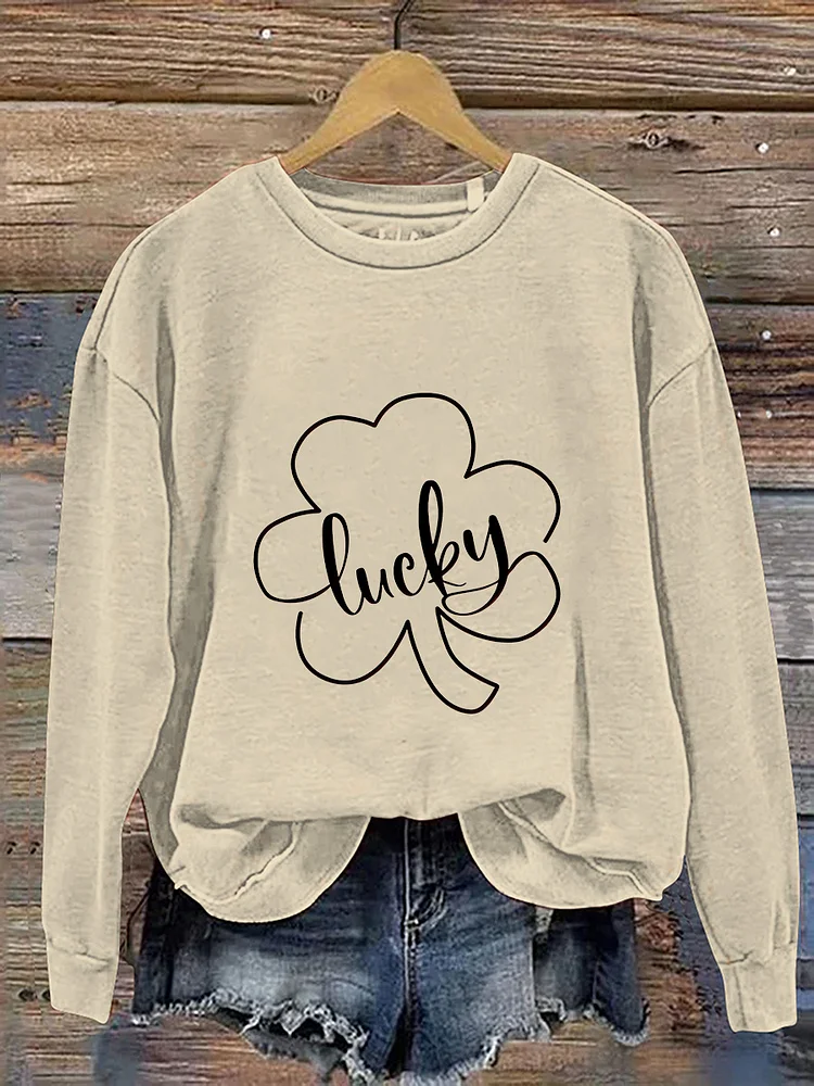 Cute St Patrick Lucky St. Patrick's Day Print Casual Sweatshirt