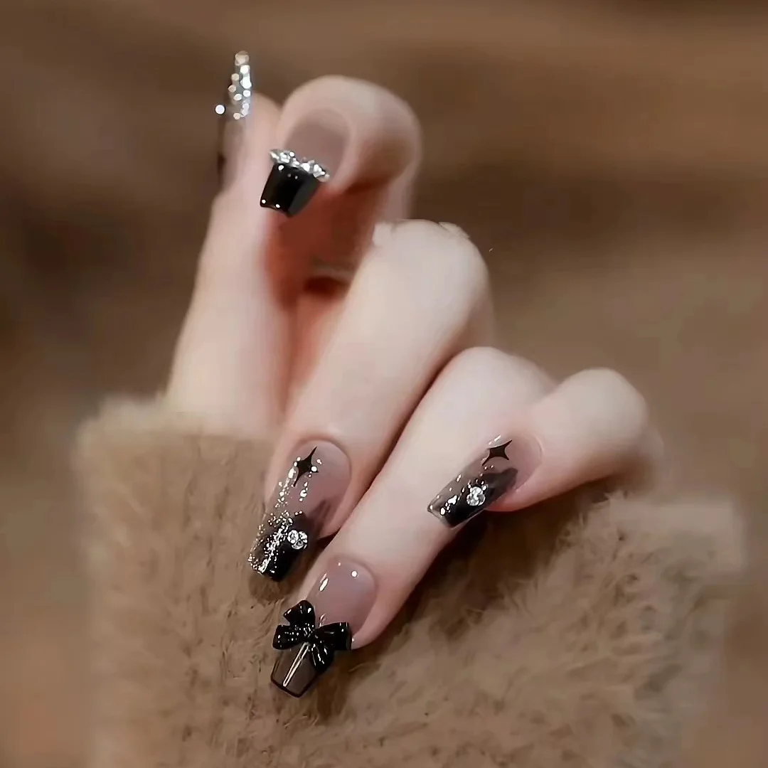 Churchf Nail Blush Love Dizzy Dye Wear Piece Advanced Sense Short Nail Piece Extension Removable Fake Nail Finished Products