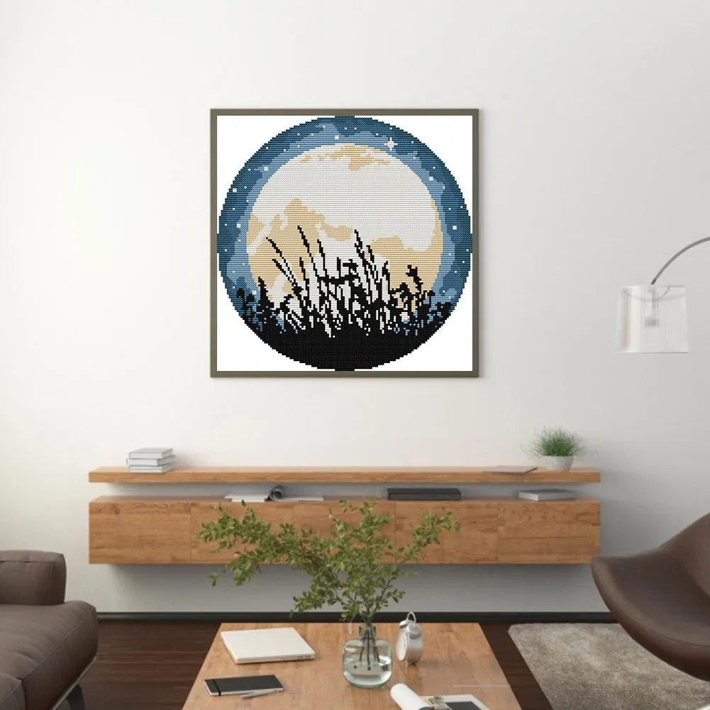14CT Partial Printed Cross Stitch - Moon(31*31cm)