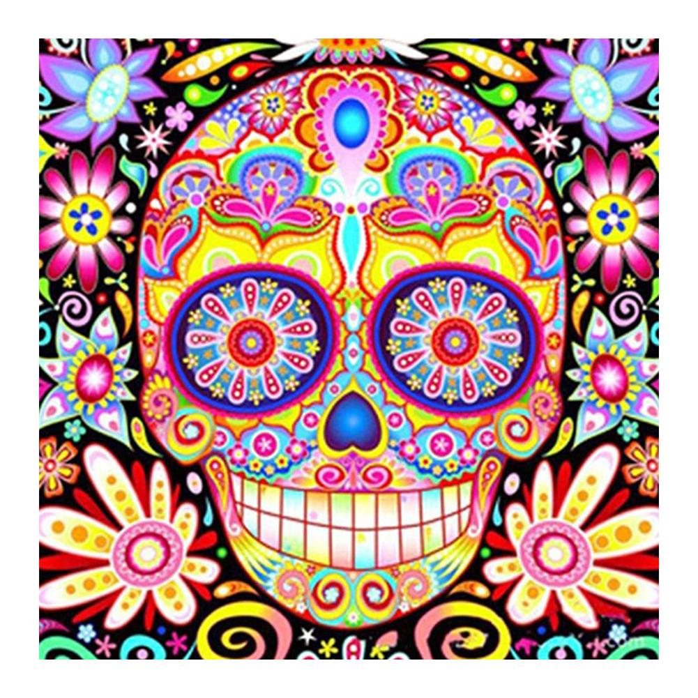 

30*30CM - Round Drill Diamond Painting - Skull, 501 Original