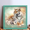 Tiger Mother And Cub-11CT Stamped Cross Stitch 40*40cm/15.75*15.75in