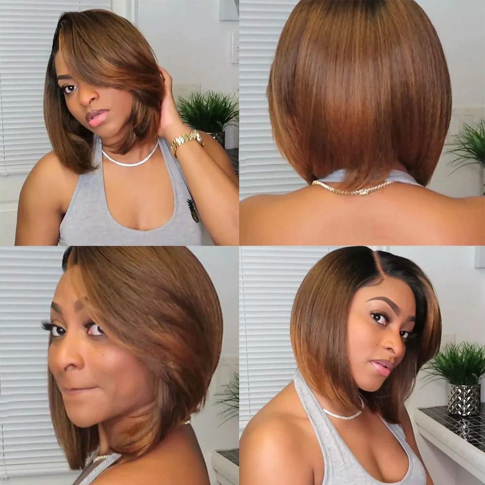 Glueless Wig With Elastic Belt|🔥Brazilian Human Hair Natural Hairline Wave HD Lace Front Bob Wig ELCNEPAL