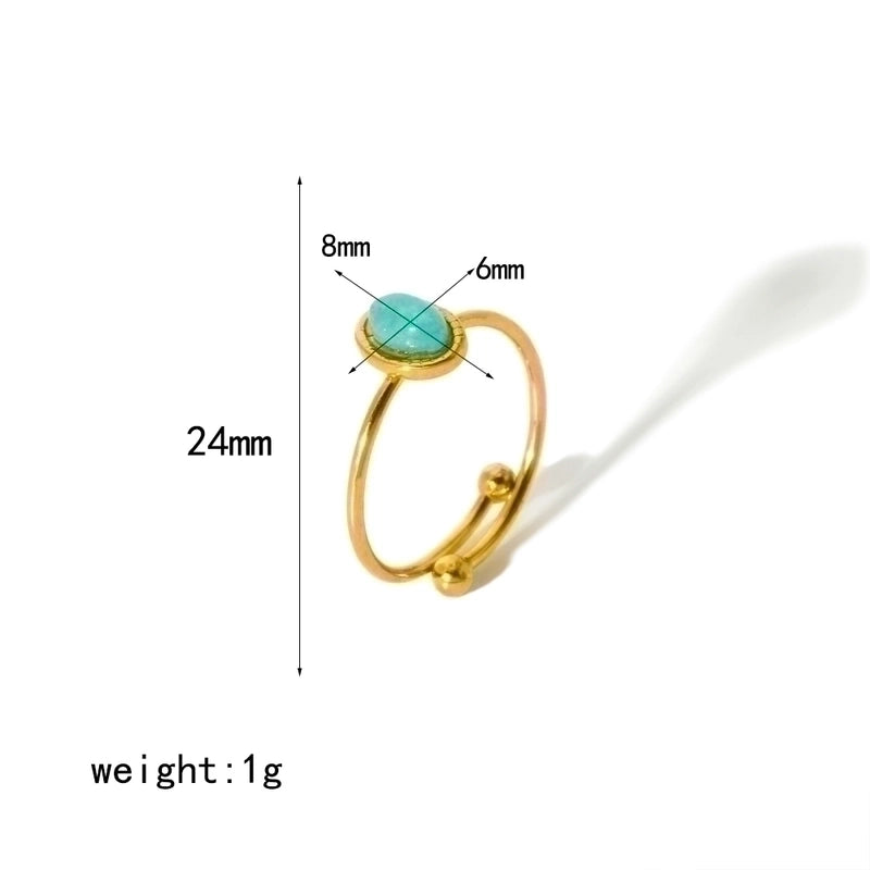 304 Stainless Steel 18K Gold Plated Minimalist Polishing Plating Geometric Adjustable Ring