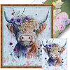 Highland Cattle-11CT Stamped Cross Stitch 40*50cm tapestrymarket