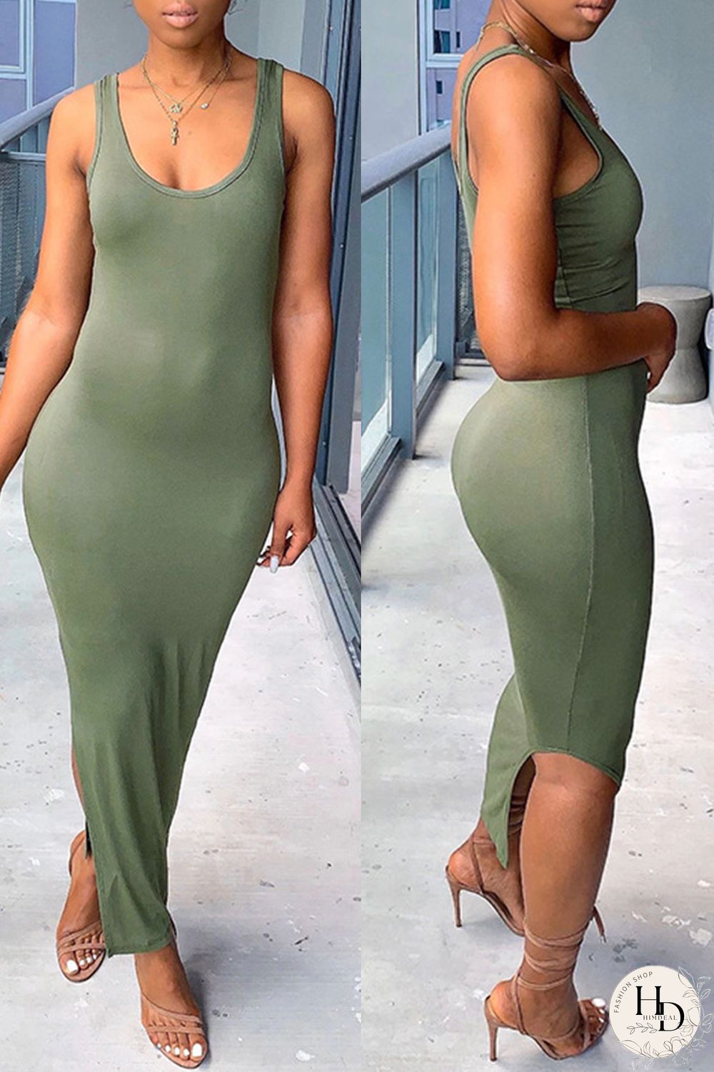 Black Fashion Casual Solid Slit O Neck Half Sleeve Two Pieces