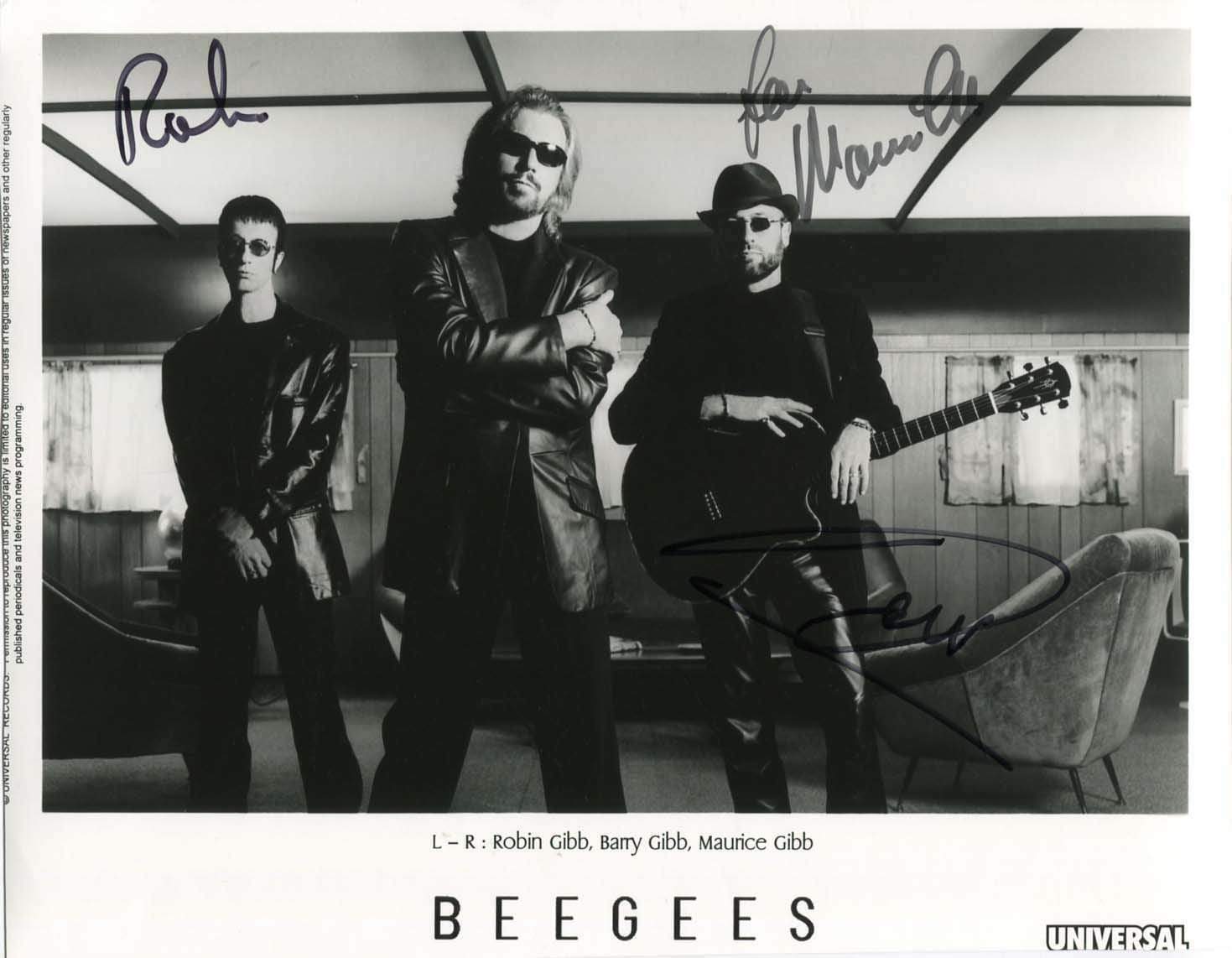 Bee Gees AUTHENTIC autographs, signed Photo Poster painting