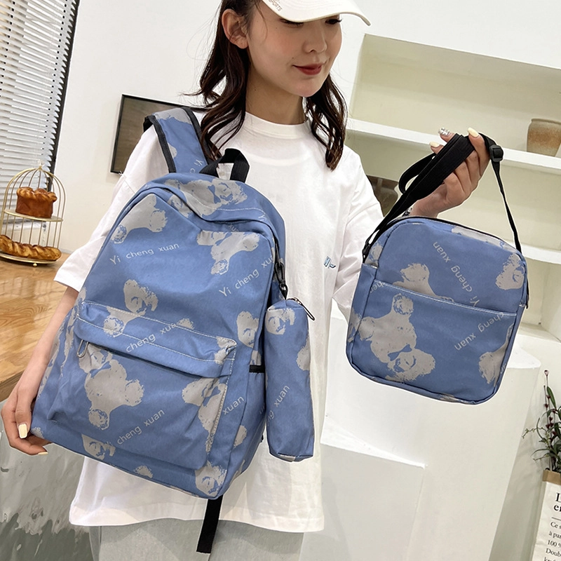 Three-piece Backpack Three-in-one Shoulder Bag Lunch Box Pencil Bag School Bag