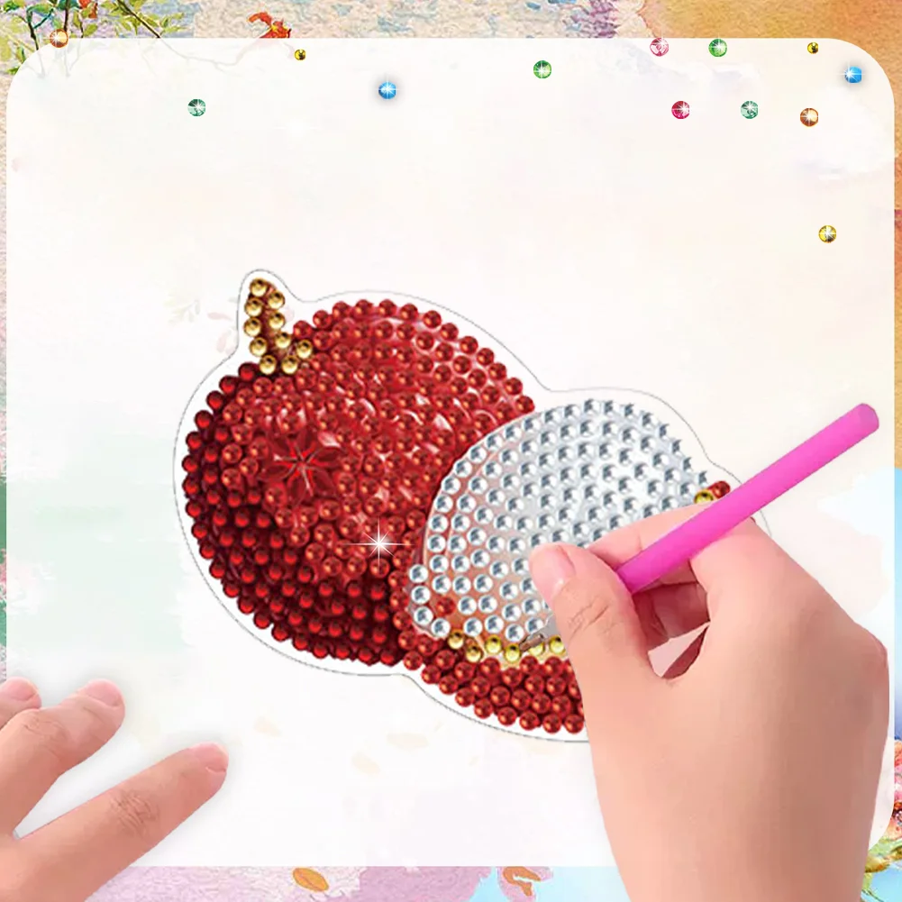 12Pcs Diamond Art Magnets Fridge Sticker Set for Adults Beginners (CN562 Fruit)