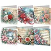 6pcs Poinsettia DIY Diamond Painting Cards Art 15x15cm for Adults