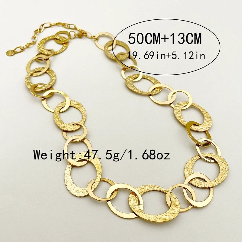304 Stainless Steel 14K Gold Plated Roman Style Streetwear Patchwork Plating Oval Heart Shape Necklace