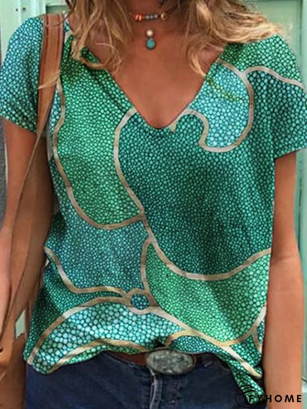 As Picture Cotton-Blend Vintage T-shirt | IFYHOME