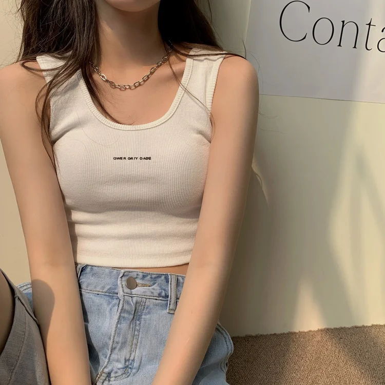 Brownm Brownm Sling Thread Vest Female Summer Versatile Show Thin Back Outside The Design Sense Of Small Outdoor Sports Top Tide