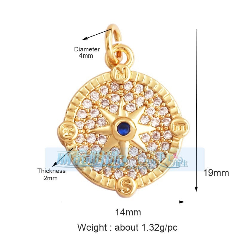 1 Piece 15 * 21mm 18 * 23mm 9*16mm Copper Zircon Sun Star Lightning Pendant Jewelry Accessories