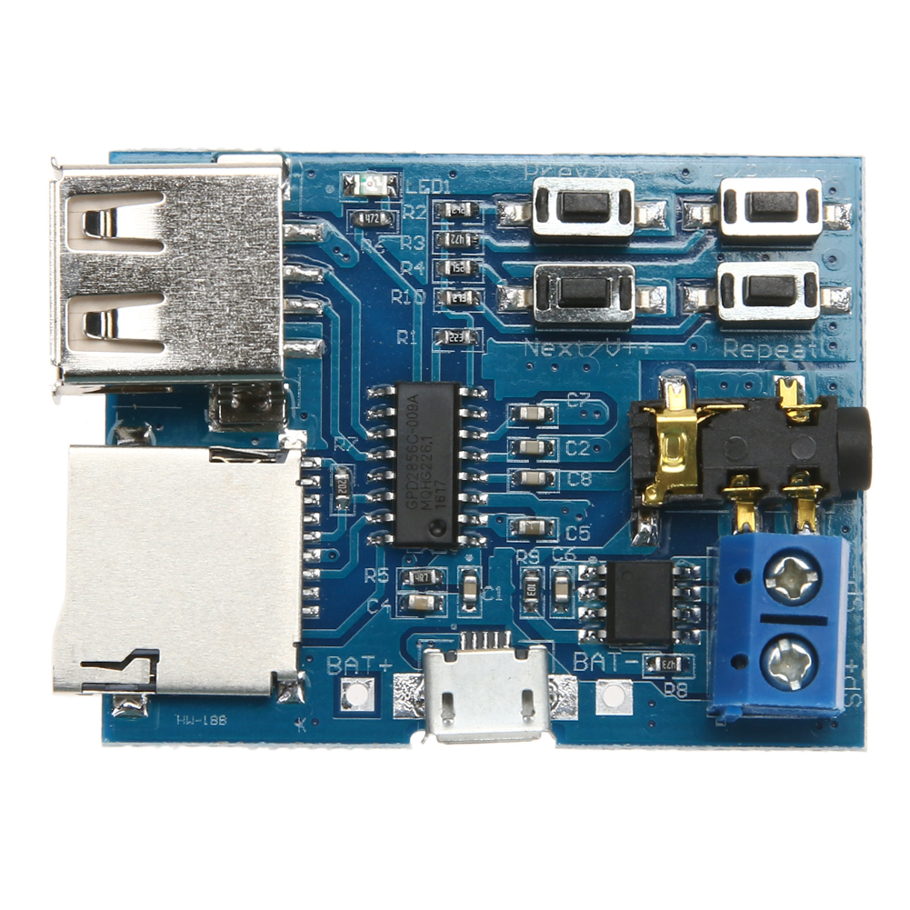 

TF card U Disk MP3 Format Decoder Board Decoding Audio Player Module, 501 Original