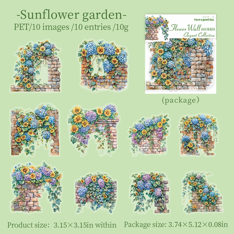Journalsay Flower Walls Elegant Collections Series Vintage Flower Wall Landscaping PET Sticker