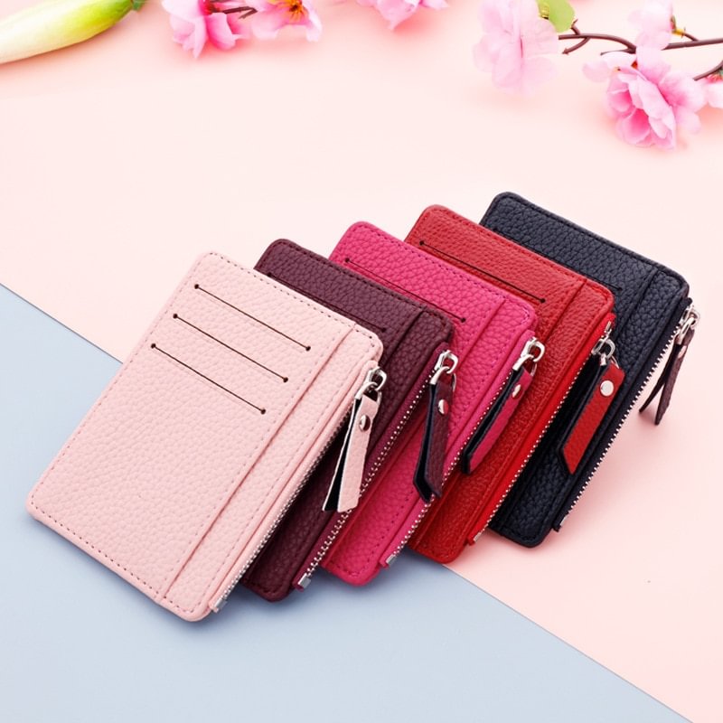 1PC Small Wallet Credit Multi-Card Holders Package Fashion PU Function Zipper Ultra-Thin Organizer Case Student Women Coin Purse US Mall Lifes