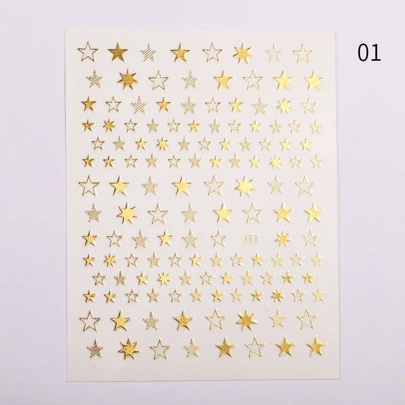 3D Glitter French Stickers On Nails Silver Powder White Hypotenuse Edge Nail Art Decals Sliders Shiny Adhesive Sliders Manicures