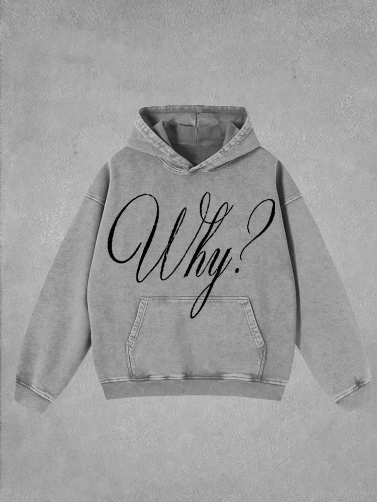 Why？ Washed Distressed Sweatshirt