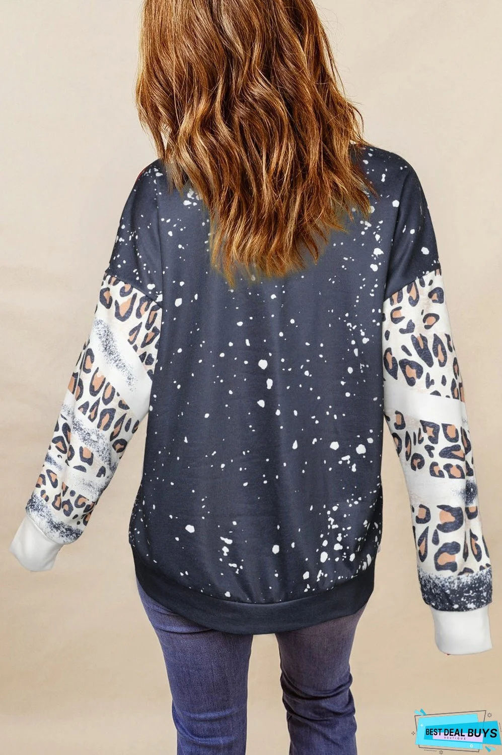 MAMA Lightning Graphic Leopard Sweatshirt