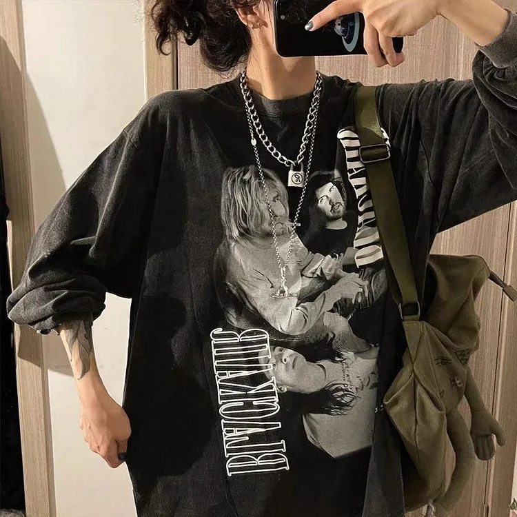 ALTERNATIVE GRUNGE BLACK AIR OVERSIZED SWEATSHIRT