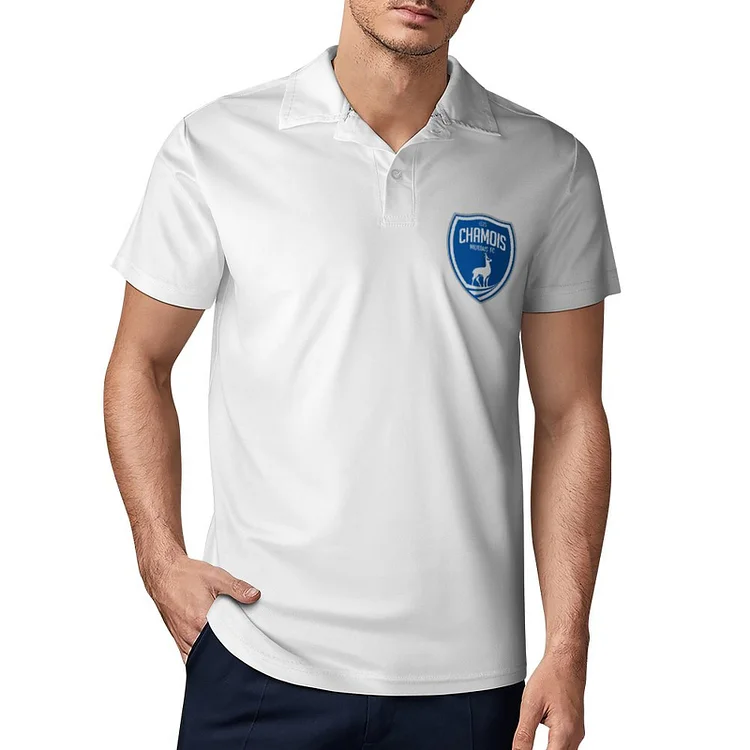 Chamois Niortais F.C. Polo De Golf À Séchage Rapide Coupe Homme Blanc