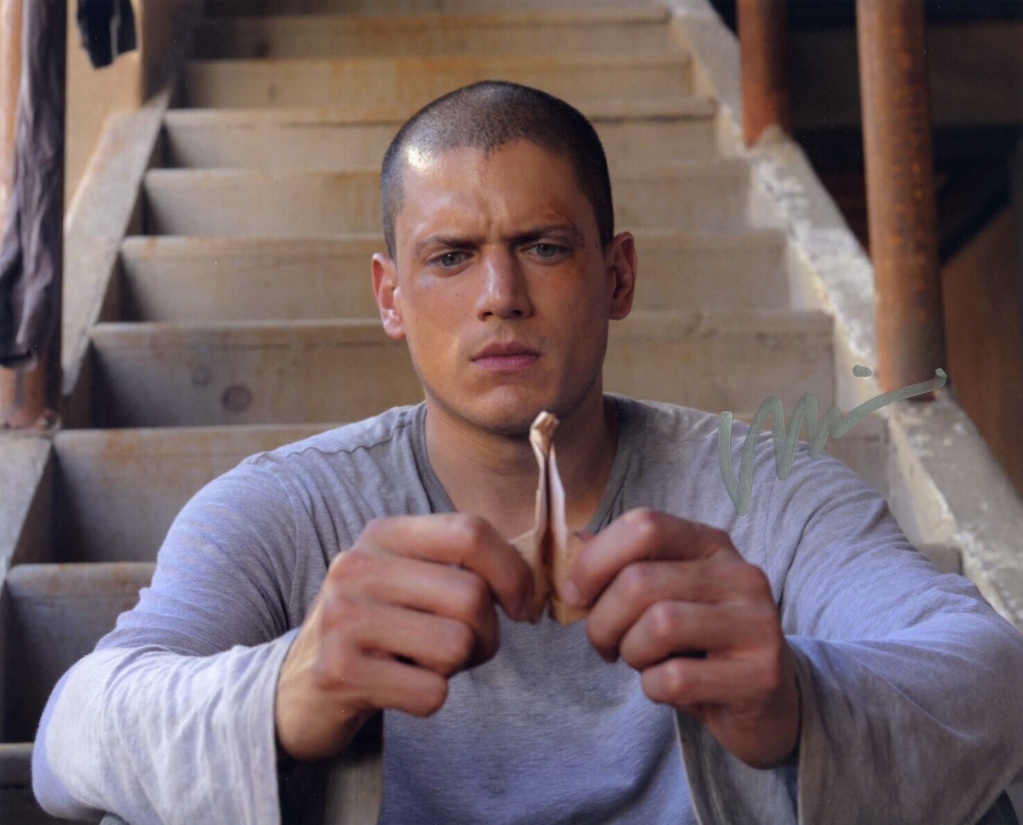 WENTWORTH MILLER SIGNED AUTOGRAPHED COLOR Photo Poster painting PRISON BREAK