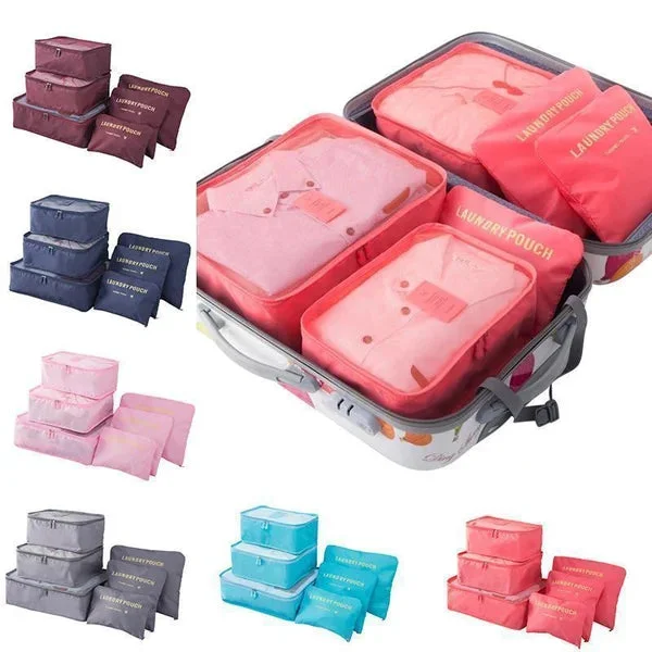 6-piece Portable Luggage Packing Cubes