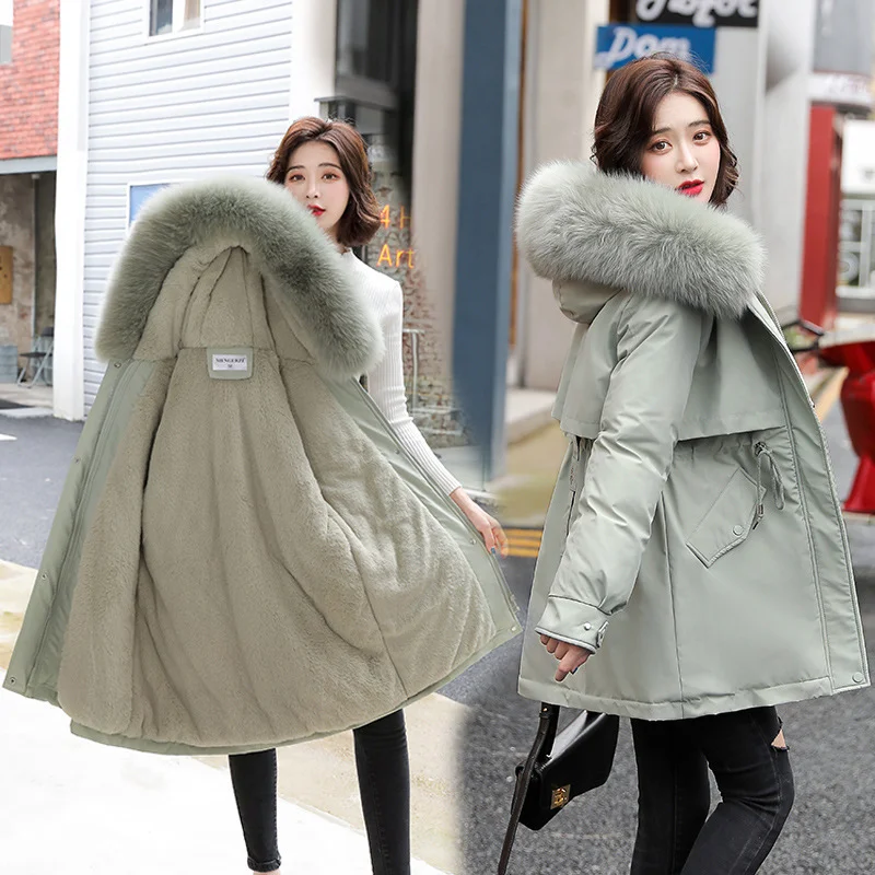 Toloer Tide Style To Overcome The Women's Short Style 2023 Winter New Korean Version Loose Fashion Big Wool Collar And Thick Plush Casual Cotton-Padded Clothes-Outfit Ideas