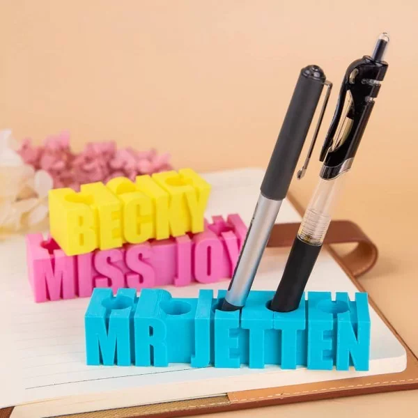Custom Name Letter Pen Holder 3D Print Desktop Pen Holder