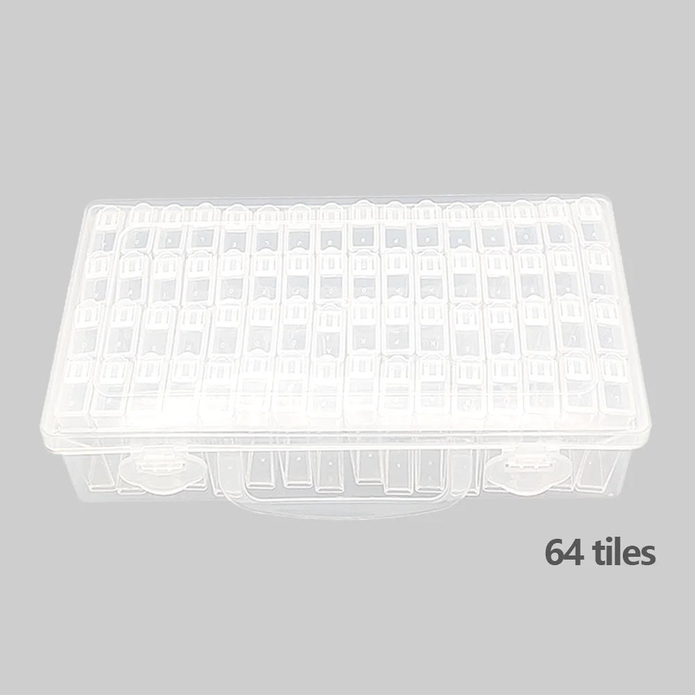 64 Slots Container Case Clear DIY Craft Storage for Embroidery Tools