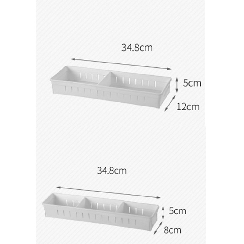 FaSoLa日式厨房抽屉收纳盒 透明塑料化妆品无盖长方形分类收纳盒