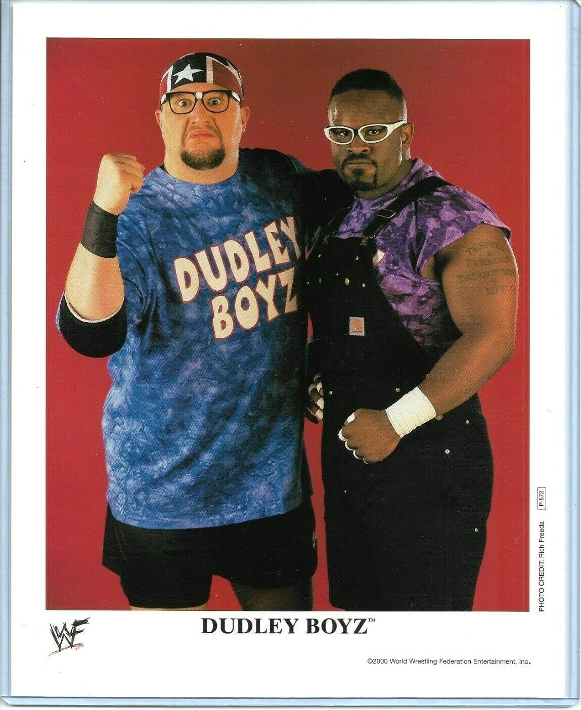 WWE DUDLEY BOYZ P-572 OFFICIAL LICENSED AUTHENTIC ORIGINAL 8X10 PROMO Photo Poster painting RARE