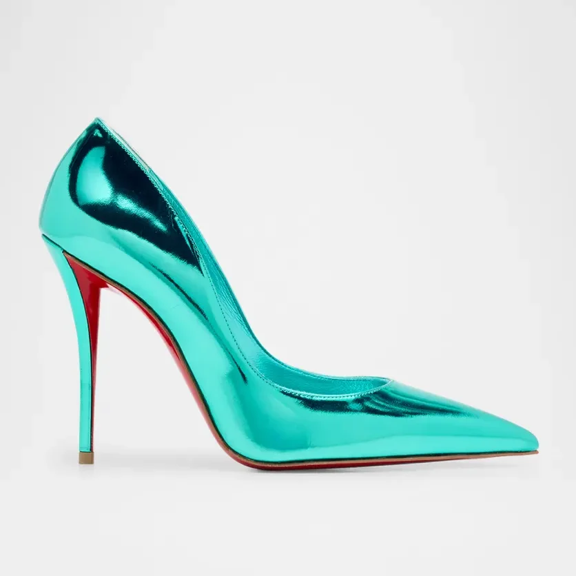 100mm Women's Pointed stilettos High Heels Red Bottom Pumps-MERUMOTE