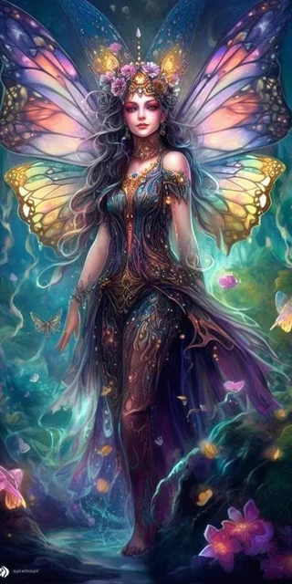 Butterfly Fairy Fantasy Girl 11CT Stamped Cross Stitch 50*100CM