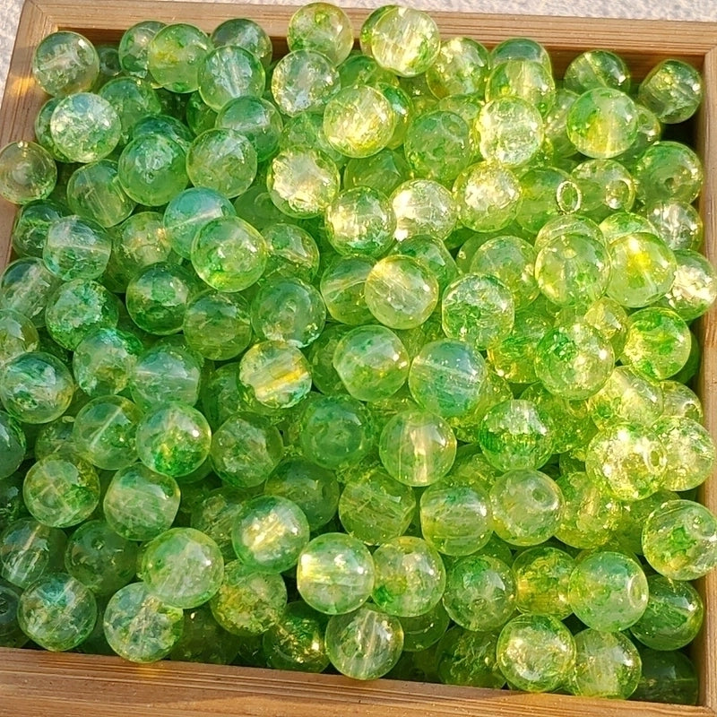 50 Pieces High Quality 8/10mm Protein Jade Broken Water Dyed Glass Bead DIY Handmade Glass Paint Beads Round Beads String Beads Materials