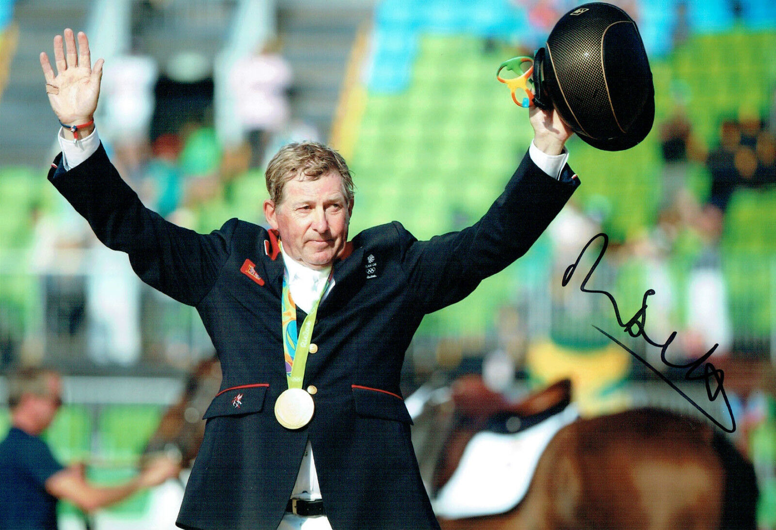 Nick SKELTON Autograph Signed Photo Poster painting 2 AFTAL COA Equestrian Medal Winner OLYMPICS