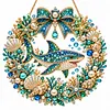 (Ocean Animanls Wreath)DIY Diamond Painting Acrylic Hanging Ornament, Double-Sided Printed Door Decoration,Pearl & Special Shaped Drill Art Home Decor