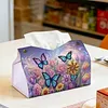 Dreamy Butterfly DIY PULeather Diamond Painting Tissue Box for Adults Beginners Gem Art Painting Napkin Holder for Living Room Bedroom Bathroom Table Decor